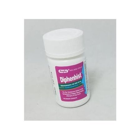 Pack of 12-Diphenhist 25 mg Capsule 25 mg 100 By Major Pharma/Rugby USA 