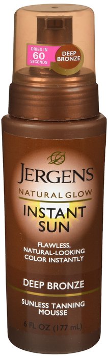Pack of 12-Jergens Nat Glow Sunless Mousse Dark Lotion 6 oz By Kao Brands Company USA 