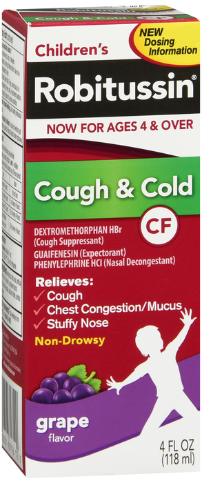 Case of 24-Robitussin Child Cough Cold Cf Syrup Syr 4 oz By Glaxo Smith Kline Consumer Hc USA 