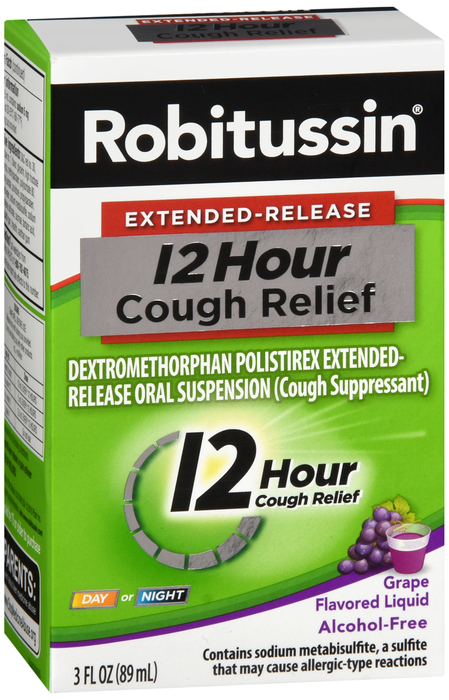 Case of 24-Robitussin 12HR Cough Relief Grape Liquid 3 oz By Glaxo Smith Kline Consumer Hc USA 
