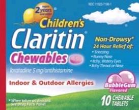 Pack of 12-Claritin Child 5 mg 24HR Chewable 5 mg 10 By Bayer Corp/Consumer Health USA 