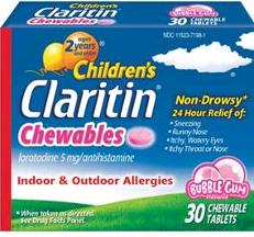 Claritin Child 5 mg 24HR Chewable Bubble Gum Chewable 5 mg 30 By Bayer Corp/Consumer Health USA 