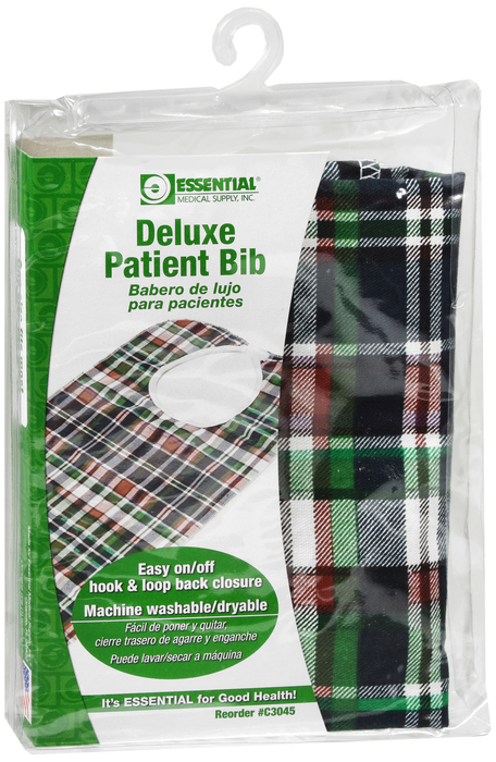 Bib Vinyl Back Plaid 18X30 By Essential Medical Supply USA 