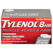 Case of 48-Tylenol 8HR Muscle Pain 650 mg Capsule 650 mg 100 By J&J Consumer USA 