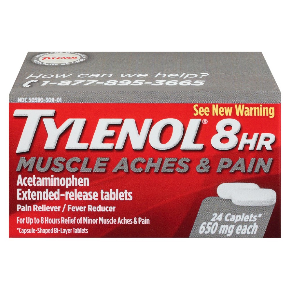 Case of 72-Tylenol 8HR Muscle Pain 650 mg Capsule 650 mg 24 By J&J Consumer USA 