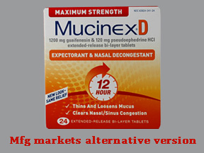 Pack of 12-Mucinex D Max Strength Expectorant And Nasal Deco Tab 1200 mg M/S 24 By RB Health  USA 