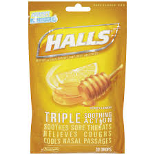 Halls Bag Honey Lemon Lozenge 30 By Mondelez Global USA 