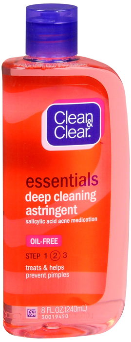 Case of 24-Clean & Clear Astringent Deep Clean Liquid 8 oz By J&J Consumer USA 