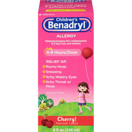 Benadryl Kids Allergy Liquid Cherry 8 oz By J&J Consumer USA 