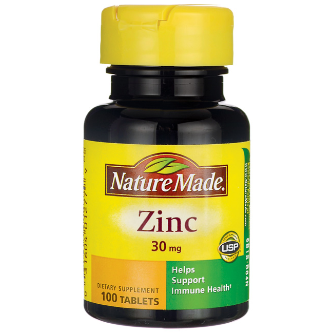 Pack of 12-Nature Made Zinc 30 mg Tablet 100 By Pharmavite Pharm Corp USA 