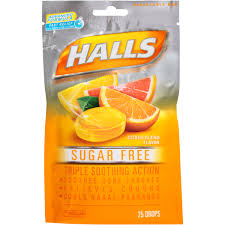 Case of 48-Halls Sugar Free Bag Citrus Blend Lozenge 25 By Mondelez Global USA 
