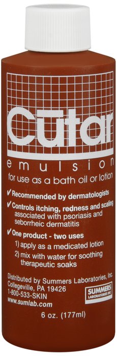 Cutar Emulsion Coal Tar Solution Emulsion 6 oz By Summers Laboratories USA 