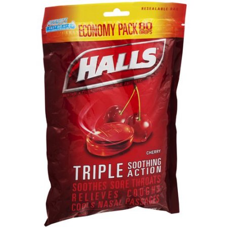 Halls Bag Cherry Lozenge 80 By Mondelez Global USA 