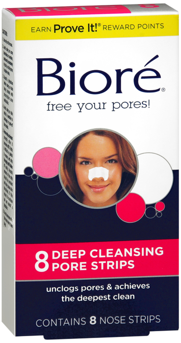 Pack of 12-Biore Deep Cleansing Pore Strips 8 By Kao Brands Company USA 