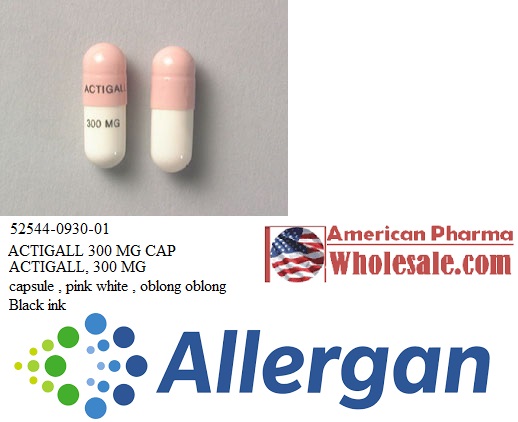 Rx Item-Actigall 300MG 100 Cap by Allergan Pharma USA 