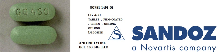 Rx Item-Amitriptyline Hcl 150MG 100 Tab by Sandoz Pharma USA 