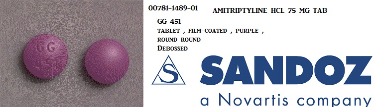 Rx Item-Amitriptyline Hcl 75MG 100 Tab by Sandoz Pharma USA 