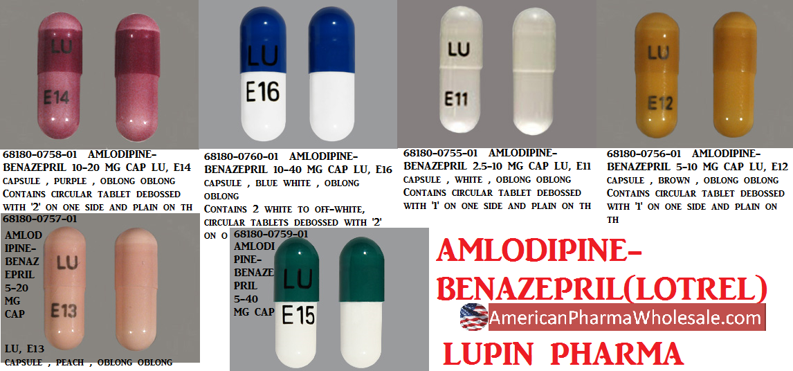 Rx Item-Amlodipine Besylate-Benazepril Gen Lotrel 10/20 MG 100 Cap by Bluepoint Pharma USA 