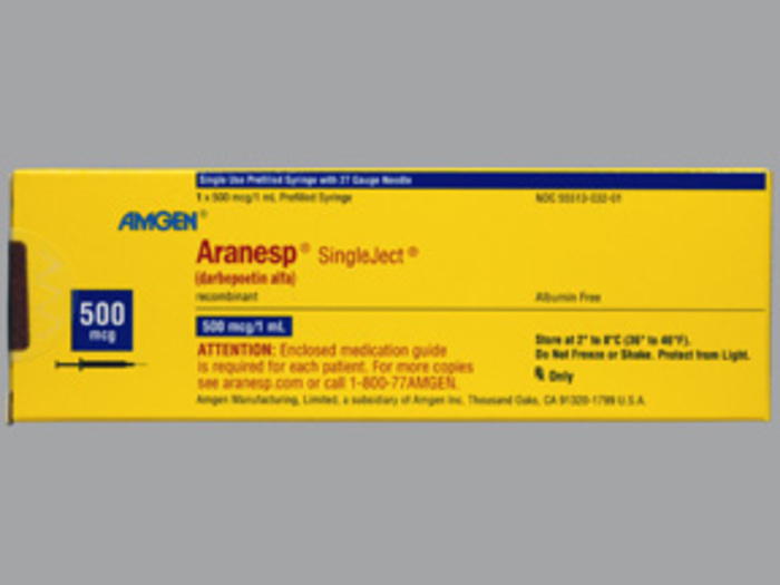 Rx Item-Aranesp 500MCG 1 ML PFS by Amgen Pharma USA 