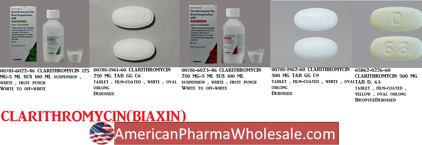 Rx Item-Clarithromycin 250MG 60 Tab by Lannett Pharma USA 