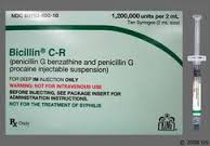 Rx Item-Bicillin CR 1200MU A 10X2 ML PFS-Keep Refrigerated - by Pfizer Pharma USA 