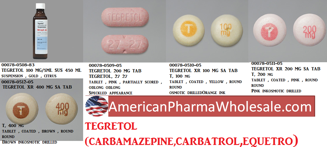 Rx Item-Tegretol XR 200MG SA 100 Tab by Novartis Pharma USA 