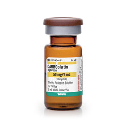Rx Item-Carboplatin 50MG sol 5 ML Multi Dose Vial  by Teva Pharma USA Inj