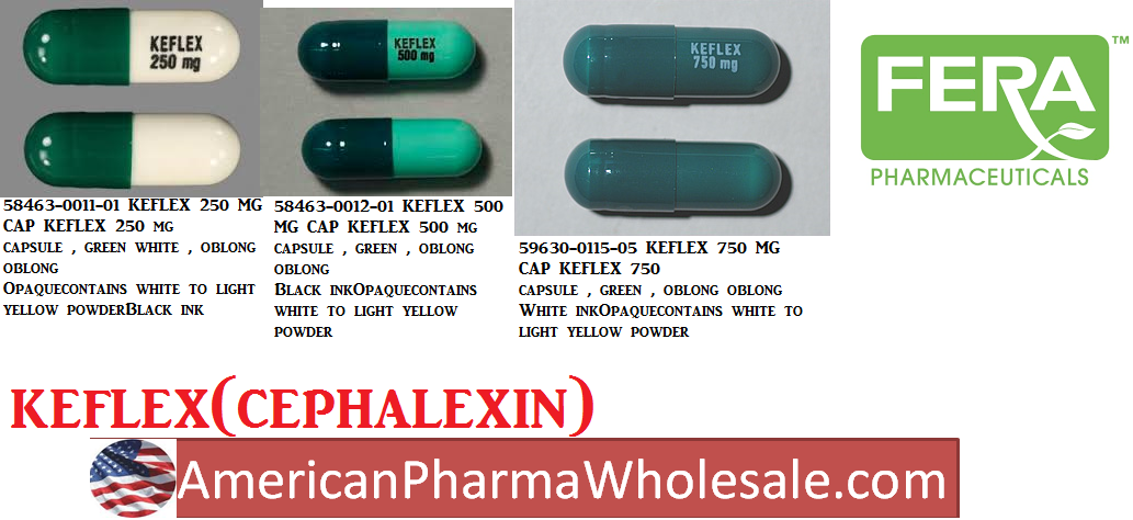 Rx Item-Keflex 500MG 100 CAP by Fera Pharma USA 