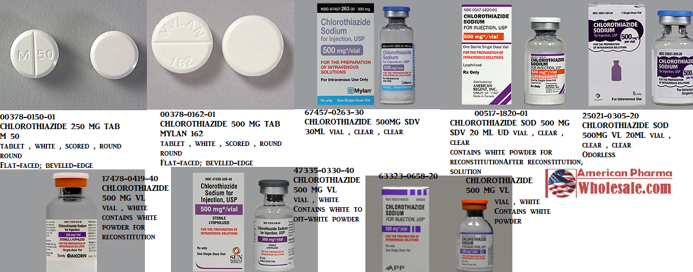 Rx Item-Chlorothiazide 500MG Vial by Akorn Pharma USA Inj