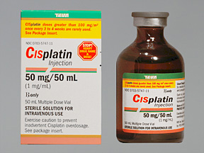 Rx Item-Cisplatin 50MG sol 50 ML Multi Dose Vial  by Teva Pharma USA Inj
