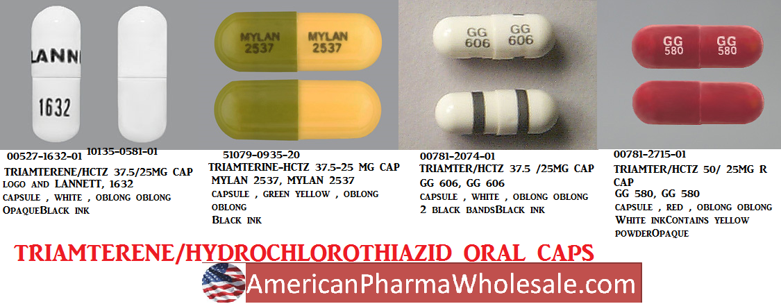 Rx Item-Triamterene-HCTZ 37.5/25 MG 100 Cap by Mylan Institutional Pharma USA 