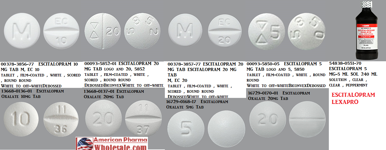 Rx Item-Escitalopram 5MG 1000 Tab by Mylan Pharma USA 