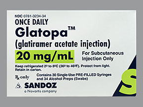Rx Item-Glatopa 40MG-ML 12X1 ML PFS-Keep Refrigerated - by Sandoz Pharma USA 