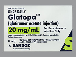 Rx Item-Glatopa 20MG/1ML 30X1 ML PFS-Keep Refrigerated - by Sandoz Pharma USA 