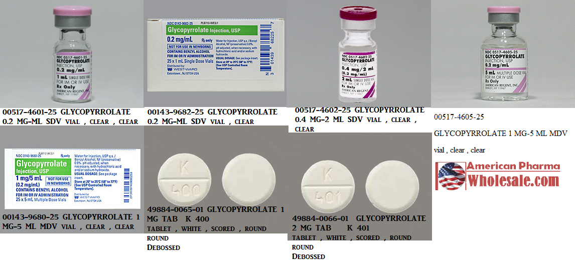 Rx Item-Glycopyrrolate 0.4MG/2ML 25X2 ML Single Dose Vial by Hikma Pharma USA 