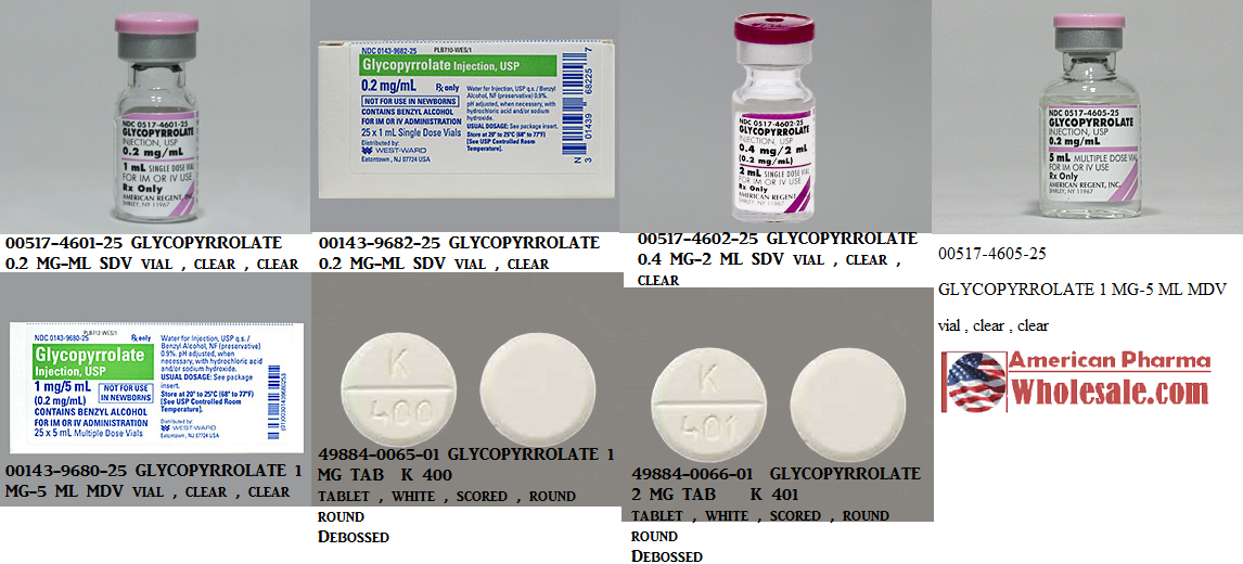 Rx Item-Glycopyrolate 1MG 100 Tab by Heritage Pharma USA 