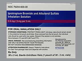 Rx Item-Ipratropium-Albuterol  0.5-3MG 30X3 ML INH by Ritedose Pharma USA 