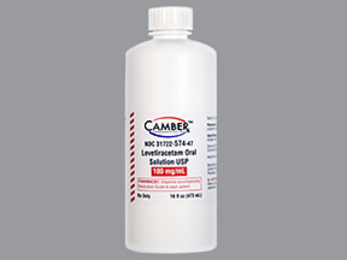 Rx Item-Levetiracetam 100MG-ML 473 ML sol by Camber Pharma USA 