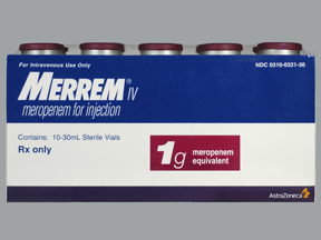 Rx Item-Merrem IV 1GM 10X30 ML Vial  by Pfizer Pharma USA 