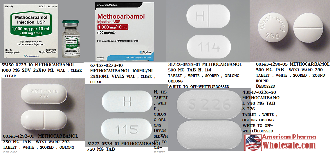 Rx Item-Methocarbamol 1000MG10ML 25X10 ML Single Dose Vial  by Mylan Institutional Pharma USA 