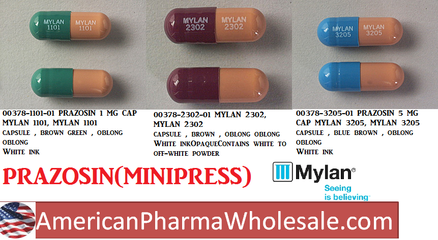 Rx Item-Prazosin 1MG 100 Cap by Mylan Institutional Pharma USA 