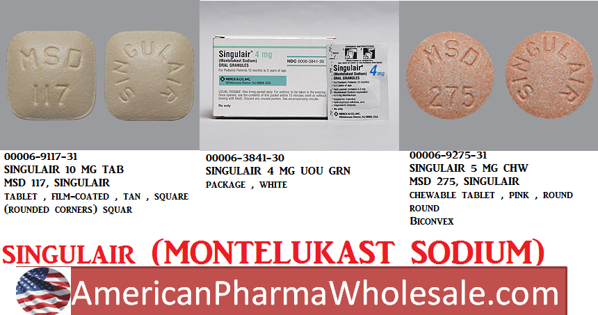 Rx Item-Singulair 10MG 30 Tab by Merck & Co Pharma USA 