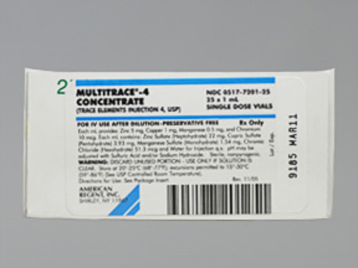 Rx Item-Multitrace-4 CONC 25X1 ML Single Dose Vial by American Regent Lab USA 
