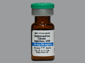 Rx Item-Orphenadrine Citrate 30MG/ML 10X2 ML Vial  by Akorn Pharma USA Inj