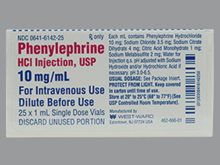 Rx Item-Phenylephrine 10MG/ML 25X1 ML Vial by Hikma Pharma USA 