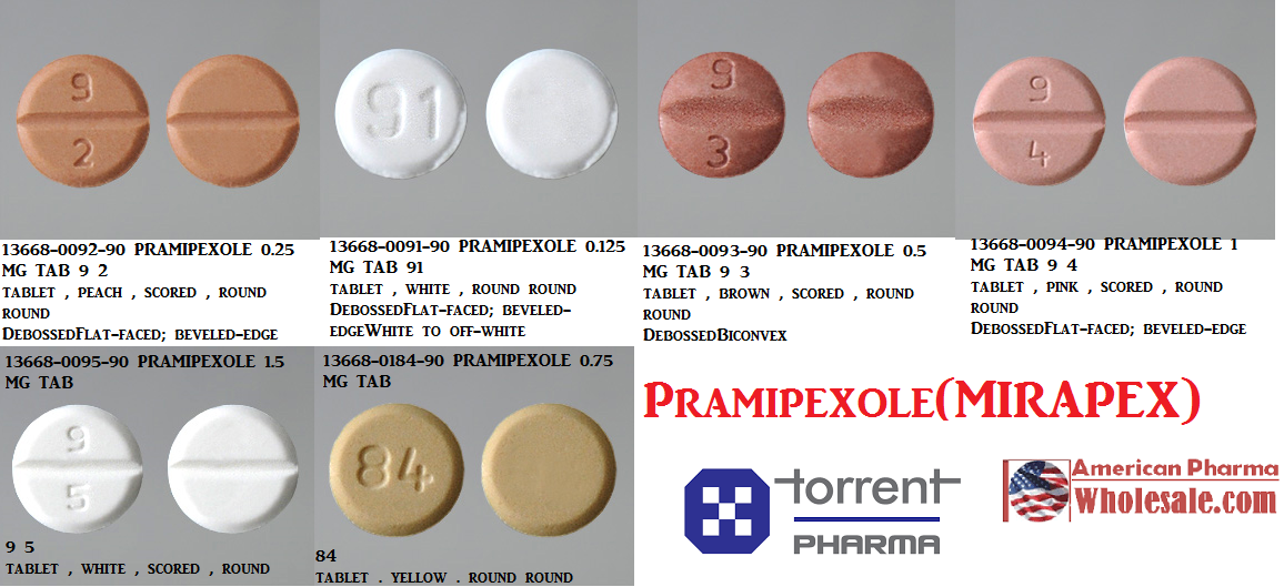 Rx Item-Pramipexole 0.5MG 90 Tab by Glenmark Pharma USA 