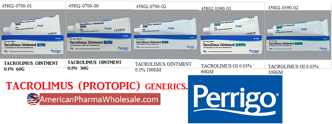 Rx Item-Tacrolimus 0.03% 100 GM ONT by Perrigo Pharma USA Gen Protopic