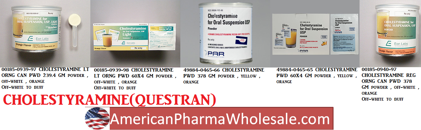 Rx Item-Cholestyramine  ORNG 60X4 GM Powder by Sandoz Pharma USA 