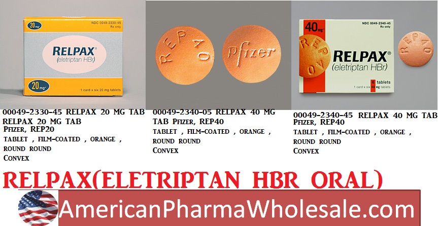 Rx Item-Eletriptan 20MG 6 Tab by Greenstone Pharma USA 