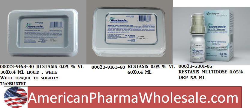 Rx Item-Restasis 0.05% 60X0.4 ML Vial by Allergan Pharma USA 